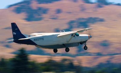 Pilotless plane owned by Reliable Robotics taking off.