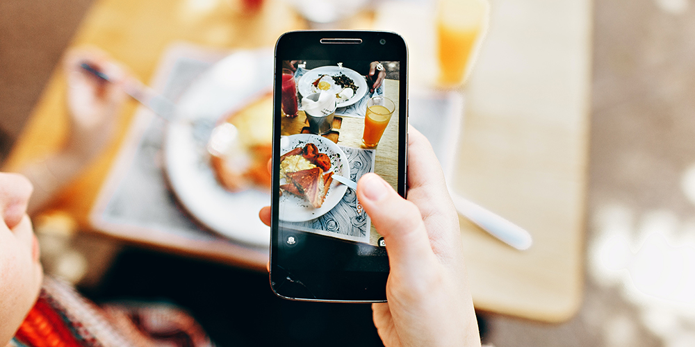 Phone taking picture of food shows potential of AR