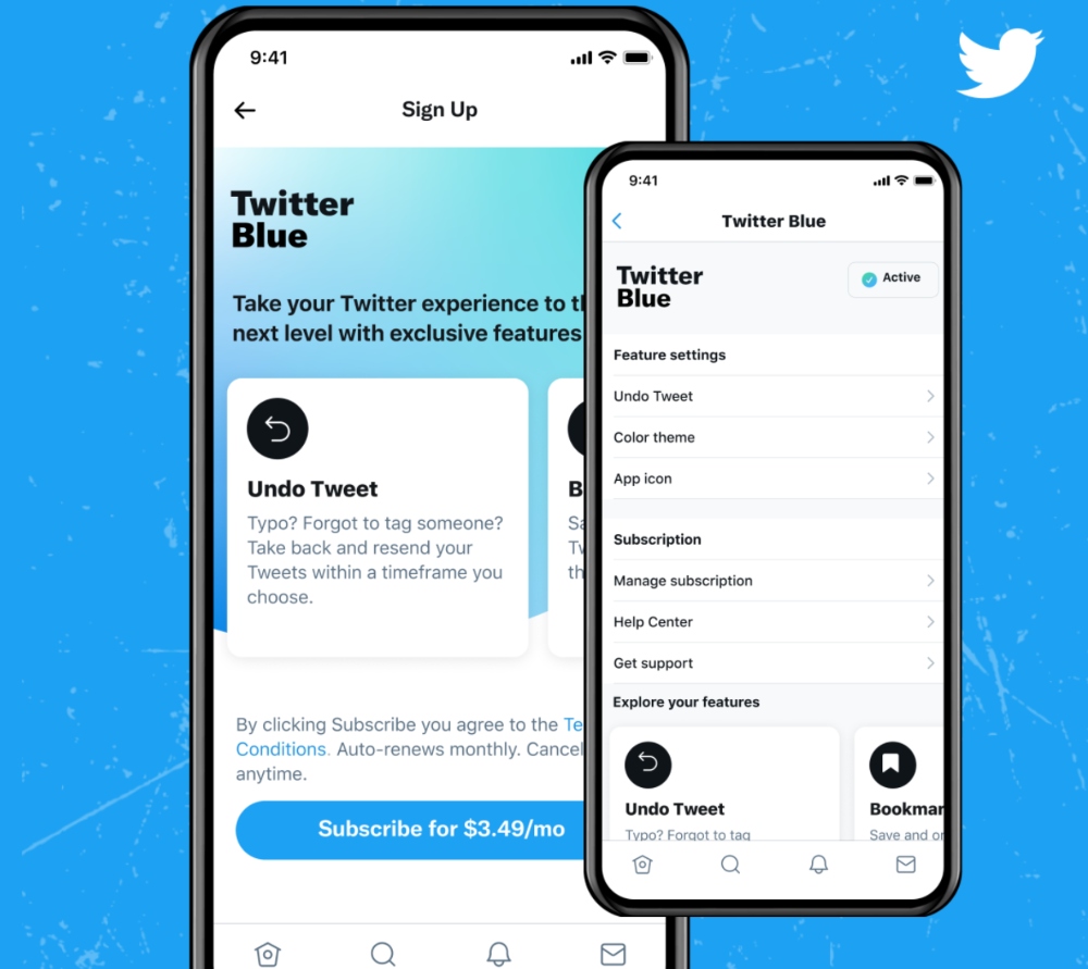Twitter Blue Sign Up Page