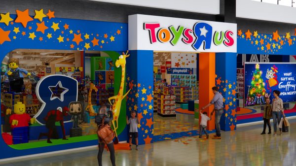 A rendering of the new Toys R Us stores opening on cruise ships.
